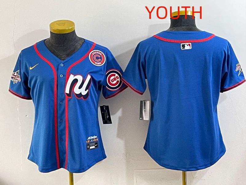 Youth 2025 Chicago Cubs Blank Blue All star Nike MLB Jersey style 02